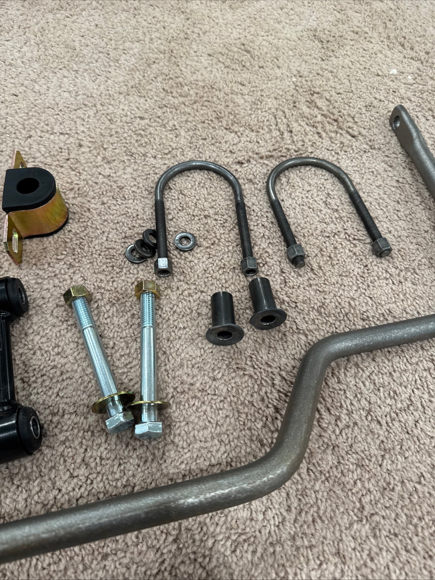 1969 Boss 429 Mustang Rear Sway Bar Kit Complete With Links, Brackets, U Bolts not concours