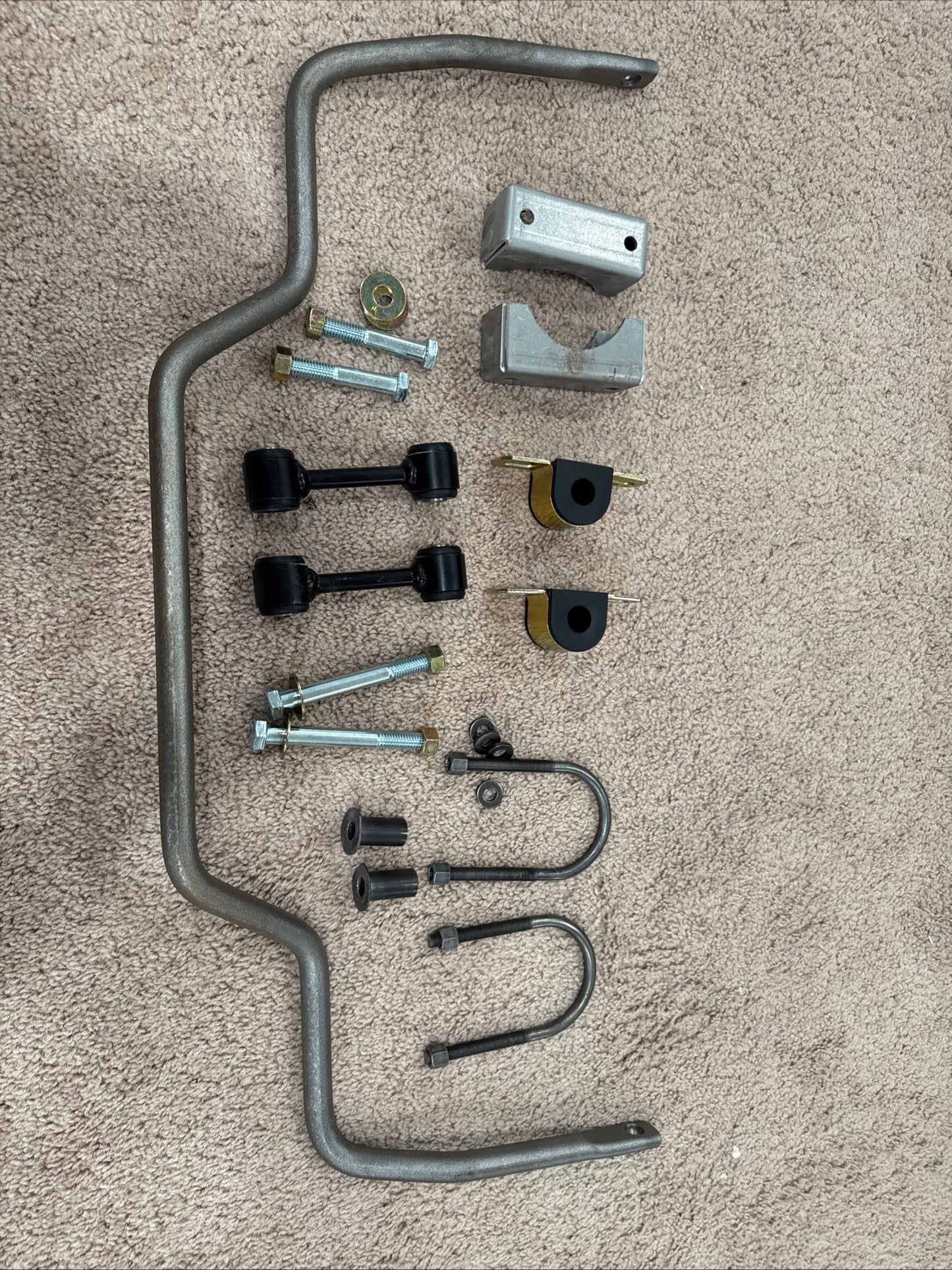 1969 Boss 429 Mustang Rear Sway Bar Kit Complete With Links, Brackets, U Bolts not concours